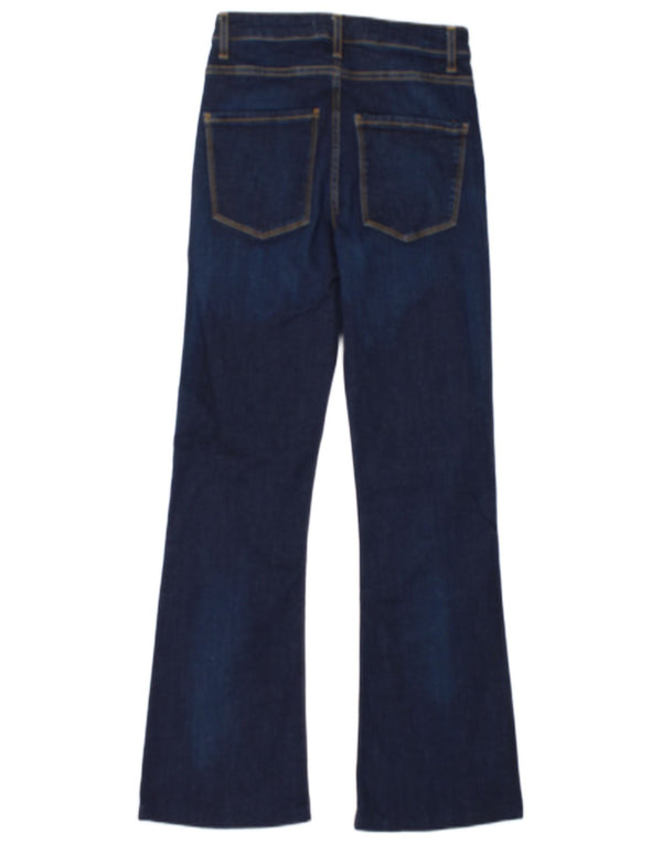 Jeans svasati a vita alta da donna Zara EU 34 2XS W24 L29 cotone blu navy