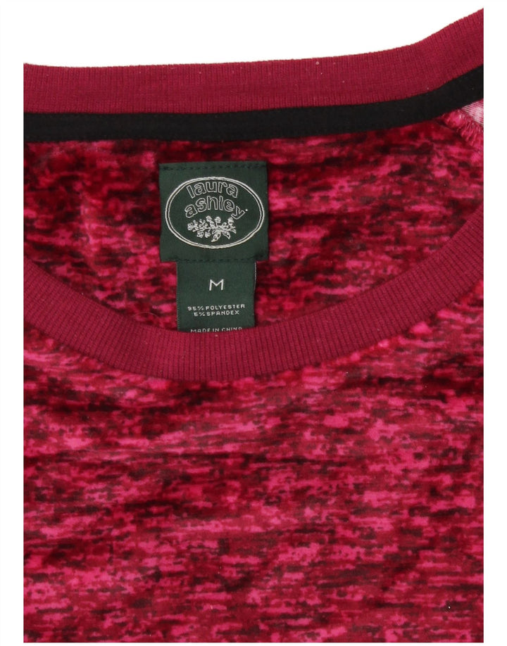 Laura Ashley Top da donna a maniche lunghe UK 14 Poliestere rosa medio