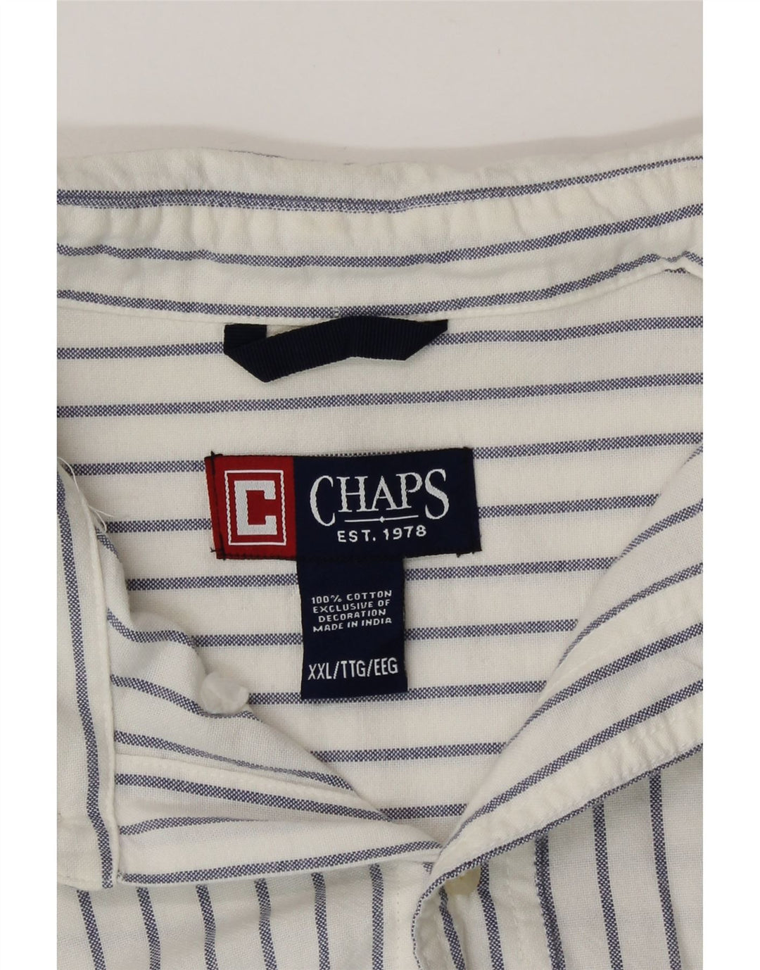 Camicia da uomo Chaps 2XL cotone gessato bianco