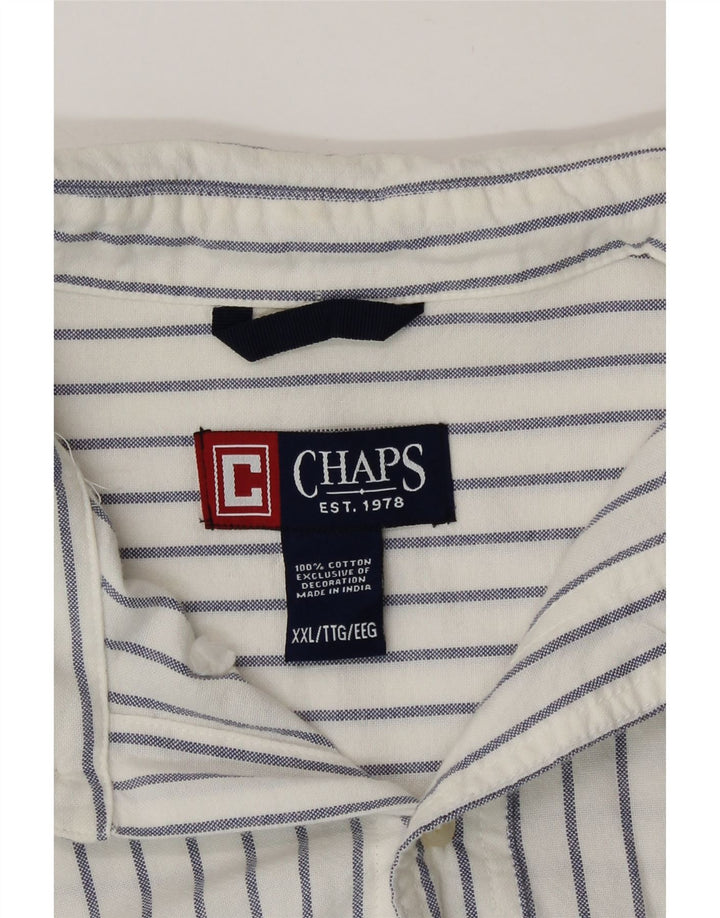 Camicia da uomo Chaps 2XL cotone gessato bianco