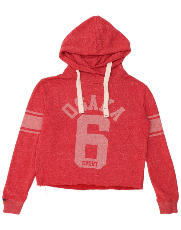 Felpa con cappuccio oversize con grafica Osaka da donna Superdry UK 10 piccola rossa