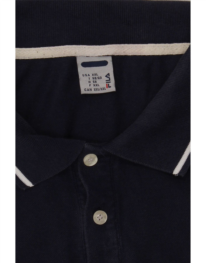 FILA Mens Polo Shirt 2XL Navy Blue Vintage Fila and Second-Hand Fila from Messina Hembry 