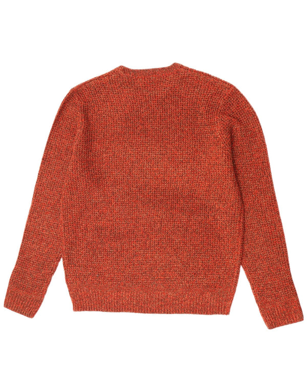 Maglione maglione girocollo da uomo Marks & Spencer XL acrilico chiazzato arancione