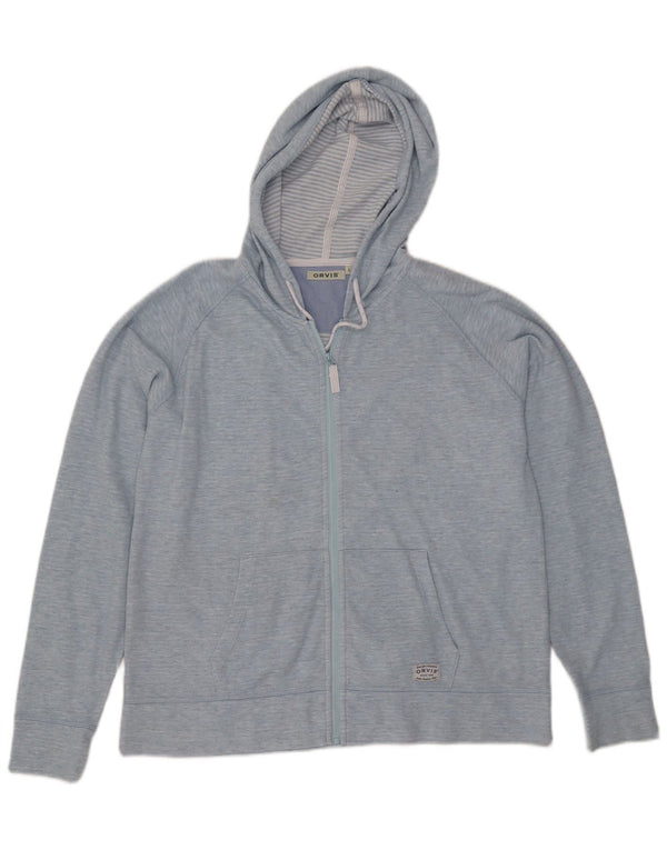 Maglione con cappuccio e zip da donna Orvis UK 16 Grande cotone screziato blu