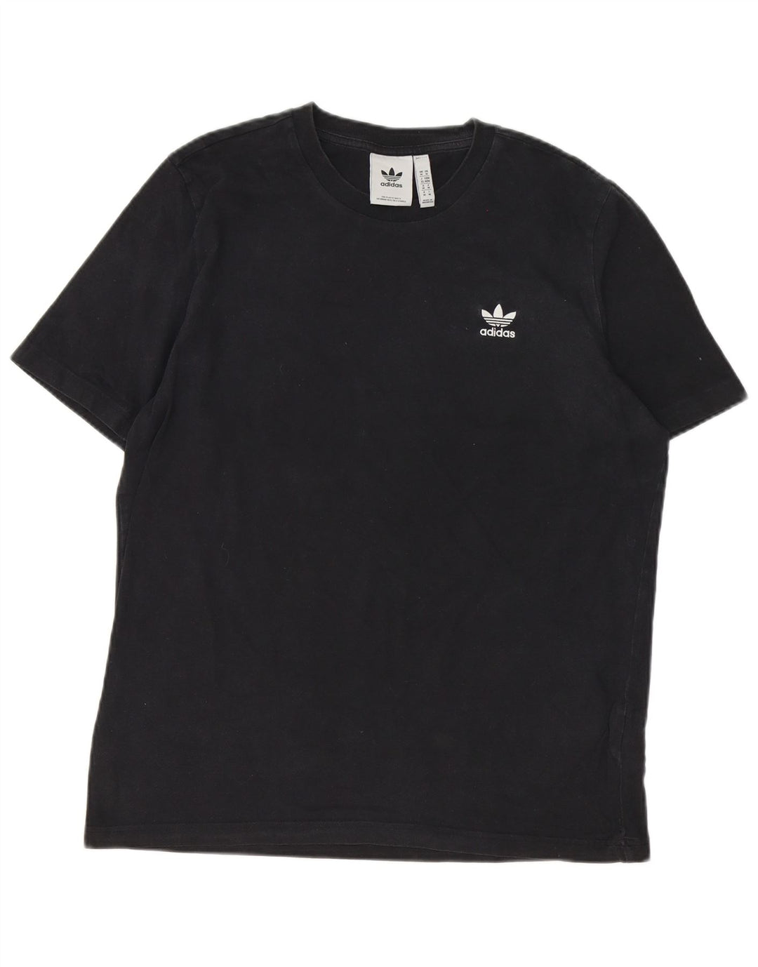T-shirt Adidas da uomo Top media in cotone nero
