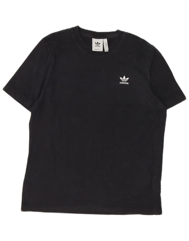 T-shirt Adidas da uomo Top media in cotone nero