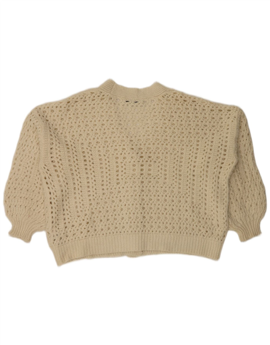 Maglione cardigan oversize da donna Zara UK 16 Large Beige acrilico