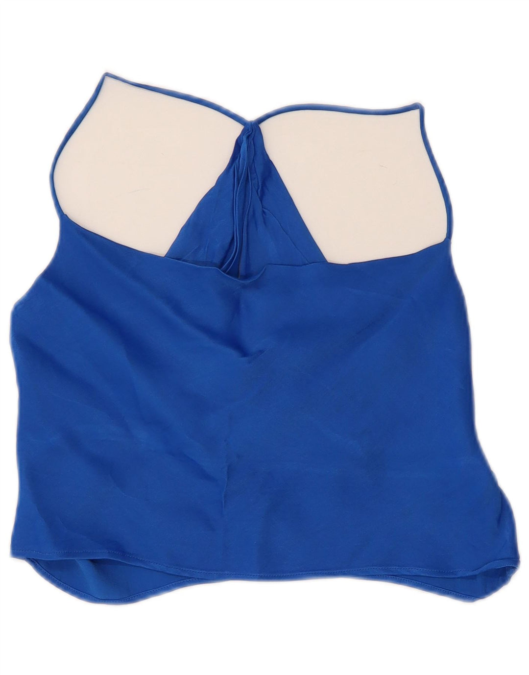 Top corto da donna Zara UK 8 piccolo in viscosa blu