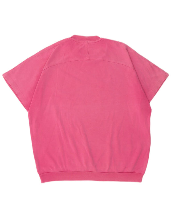 Silvy T-shirt grafica oversize da donna Top UK 14 Cotone floreale rosa medio