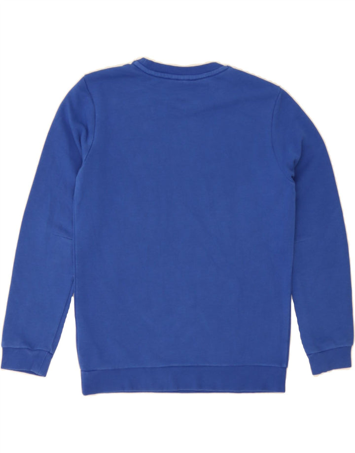 ADIDAS Boys Graphic Sweatshirt Jumper 10-11 Years  Blue Cotton Vintage Adidas and Second-Hand Adidas from Messina Hembry 