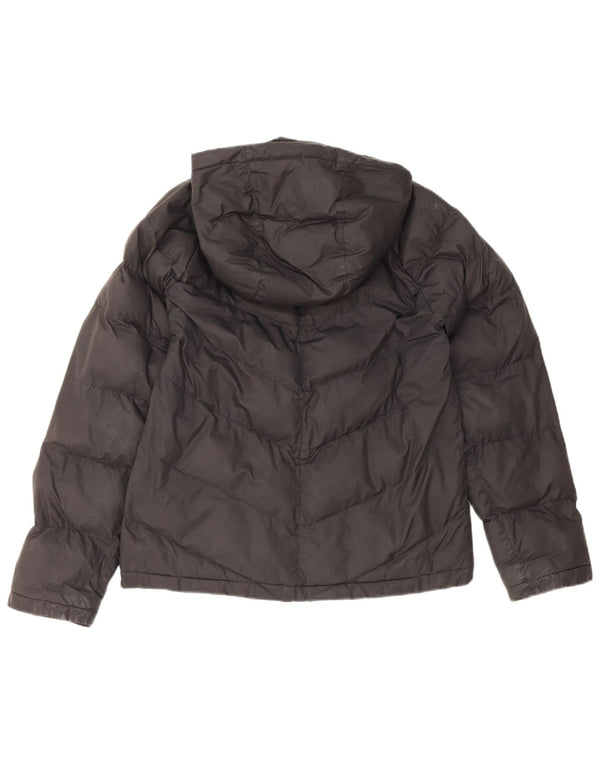 Nike Boys Hooded Padded Jacket 12-13 Years Large Black Polyester