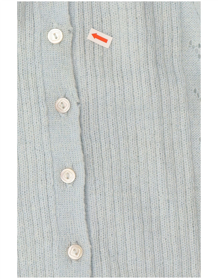 Maglione cardigan da donna vintage UK 14 grande classico blu