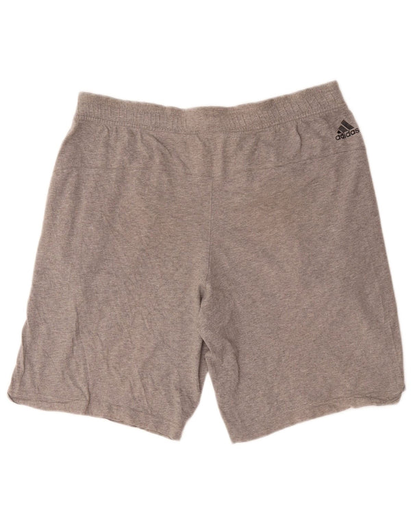 Pantaloncini sportivi grafici da uomo Adidas in cotone chiazzato grigio medio