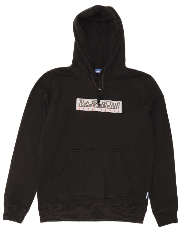 Maglione con cappuccio grafico geografico da uomo NAPAPIJRI piccolo in cotone nero