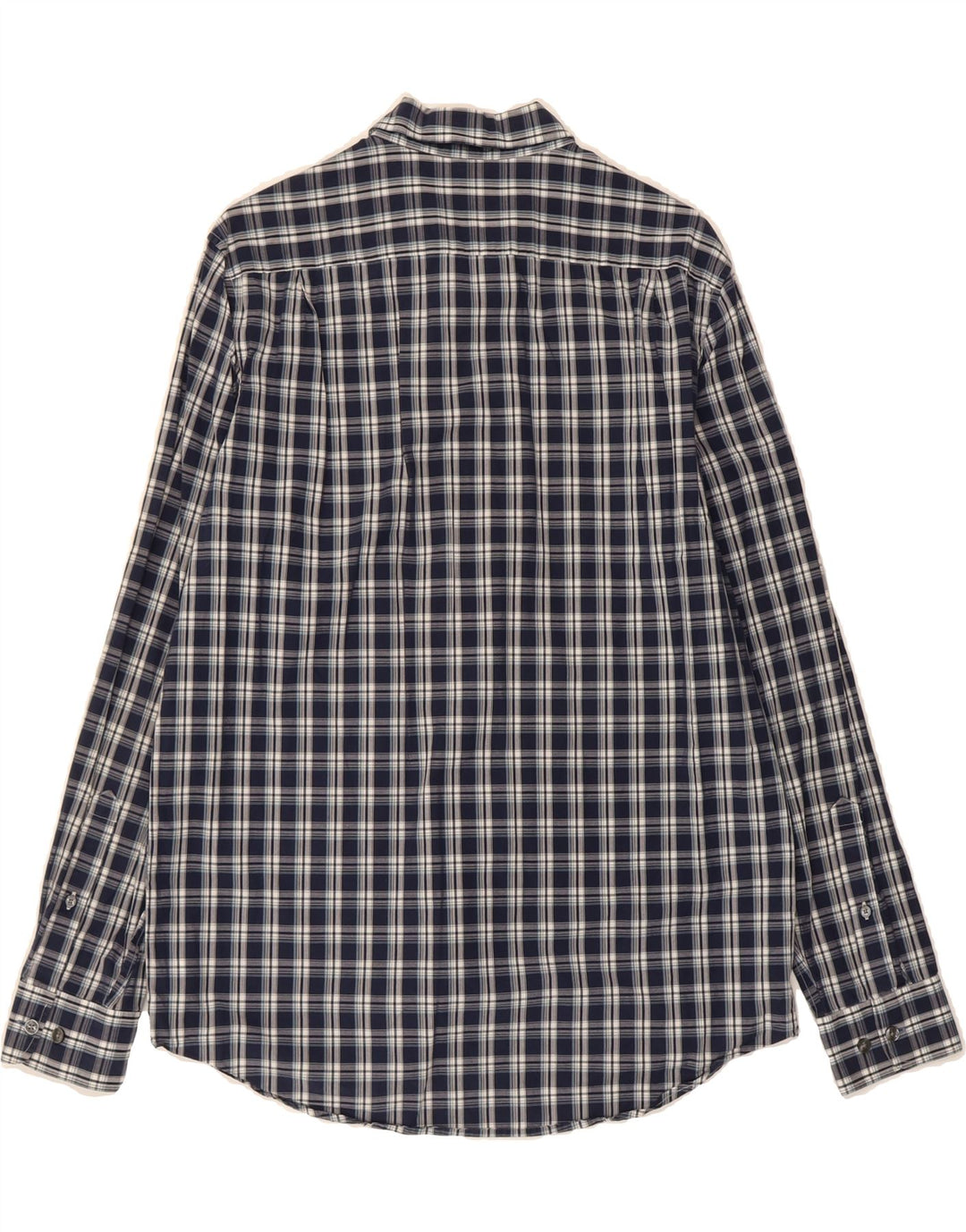 MICHAEL KORS Mens Tailored Classic Fit Shirt Medium Navy Blue Check Cotton Vintage Michael Kors and Second-Hand Michael Kors from Messina Hembry 