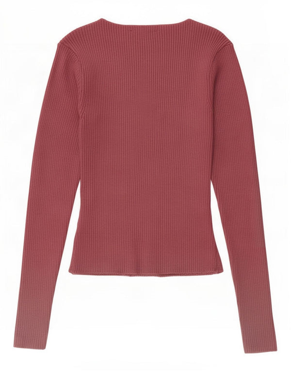 Top Zara da donna a maniche lunghe UK 12 in viscosa rosa medio
