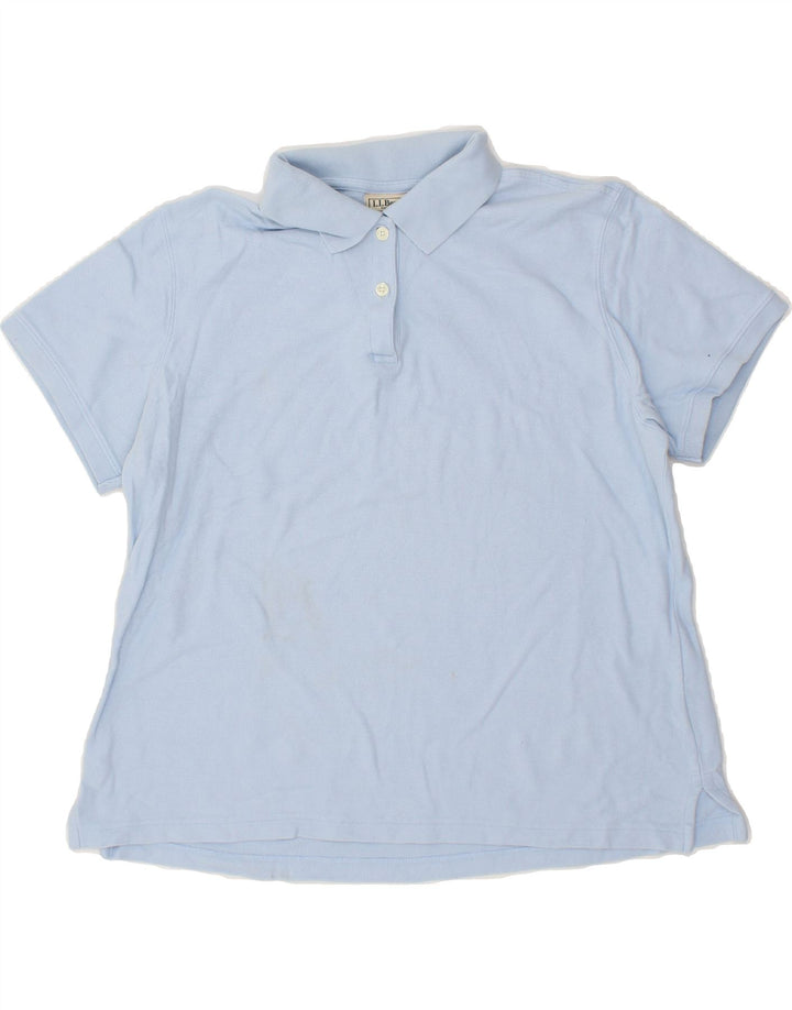L.L.BEAN Womens Polo Shirt UK 16 Large Blue Cotton Vintage L.L.Bean and Second-Hand L.L.Bean from Messina Hembry 