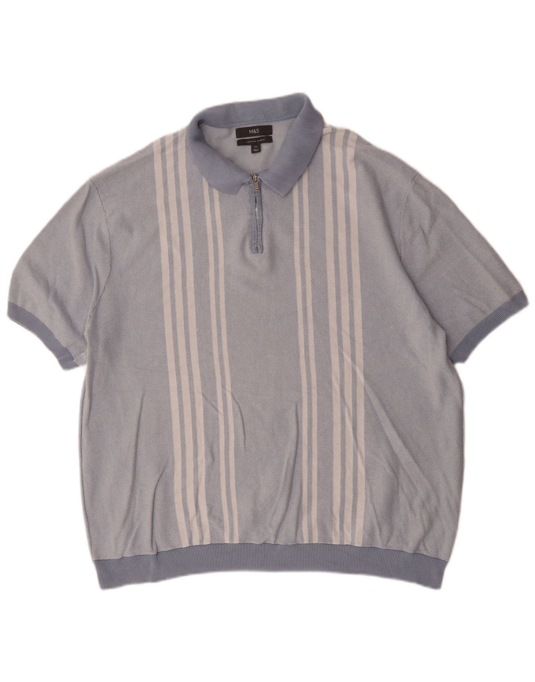 Polo da uomo Marks & Spencer 2XL cotone a righe blu