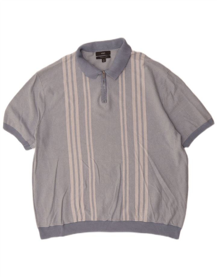 Polo da uomo Marks & Spencer 2XL cotone a righe blu