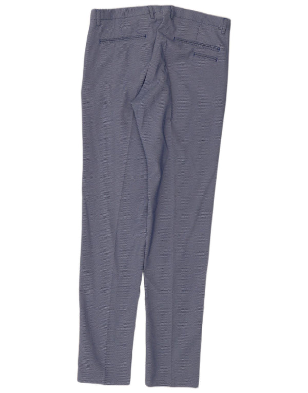Pantaloni da abito slim da uomo Zara EU 44 Large W34 L33 Blu geometrico