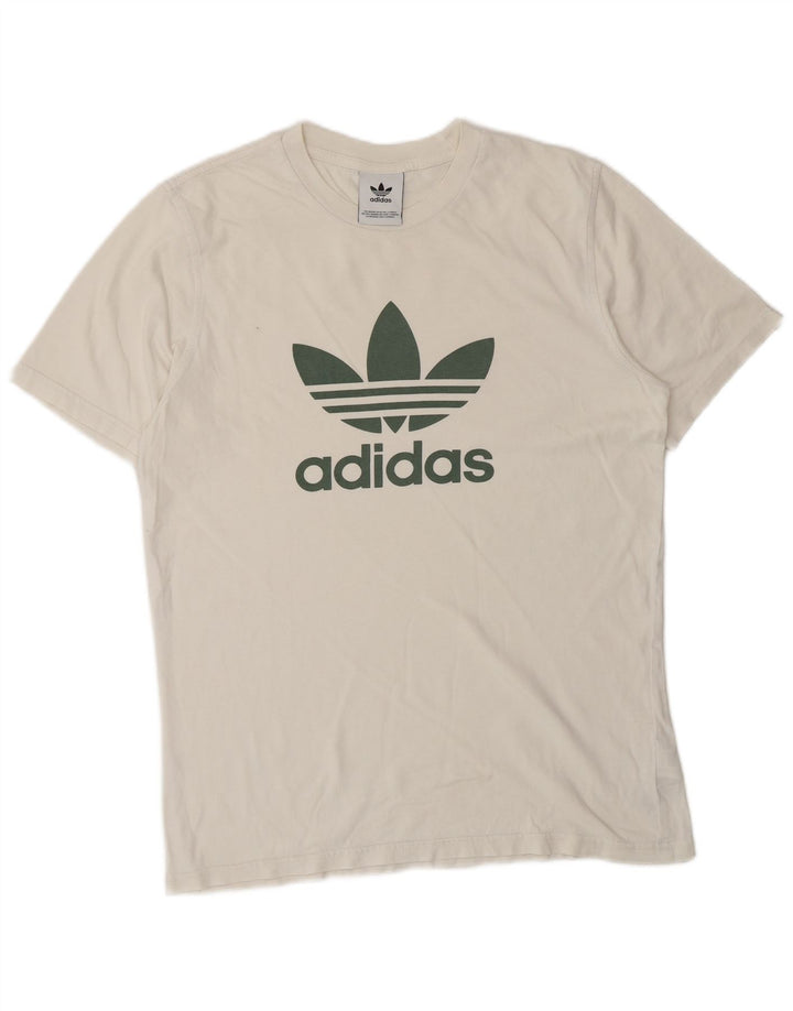 T-shirt grafica da uomo Adidas Top in cotone bianco medio