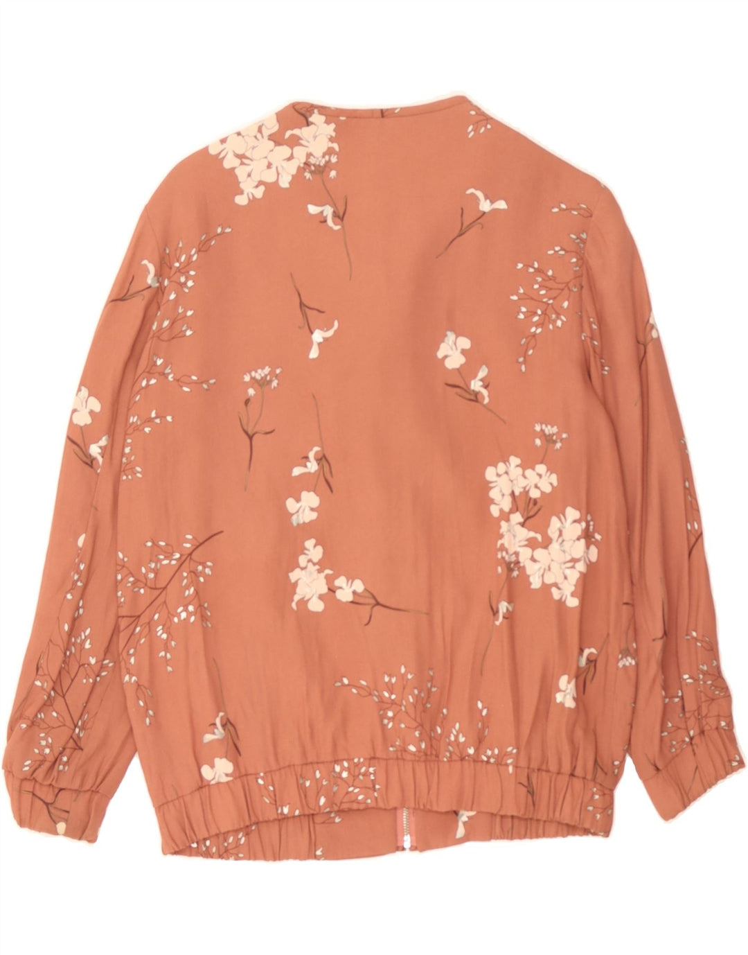 MASSIMO DUTTI Womens Bomber Jacket UK 14 Medium Maroon Floral Vintage Massimo Dutti and Second-Hand Massimo Dutti from Messina Hembry 