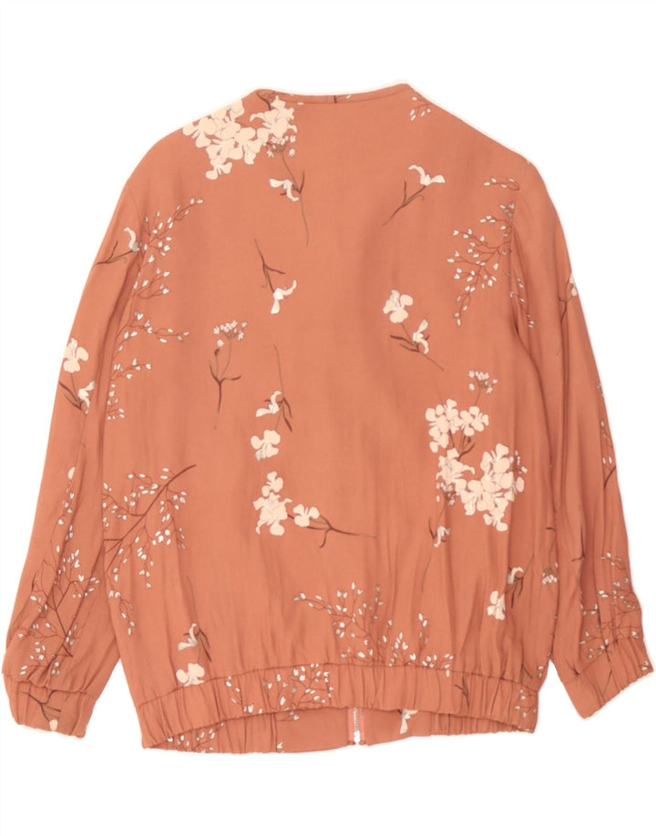 MASSIMO DUTTI Womens Bomber Jacket UK 14 Medium Maroon Floral Vintage Massimo Dutti and Second-Hand Massimo Dutti from Messina Hembry 