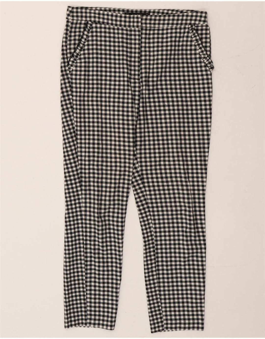 Pantaloni chino slim da donna Zara medi W30 L26 a quadretti neri