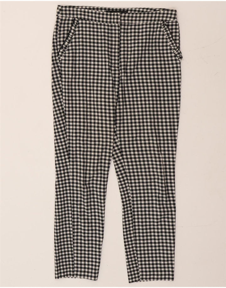 Pantaloni chino slim da donna Zara medi W30 L26 a quadretti neri