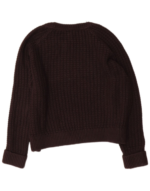 Topshop Maglione da donna oversize con scollo a barca UK 14 Grande acrilico nero