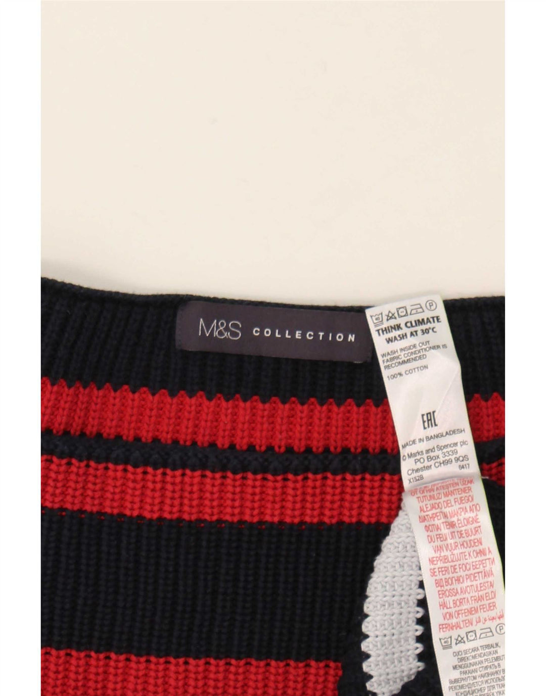 Maglione maglione con scollo a barca da donna Marks & Spencer UK 14 medio multicolore
