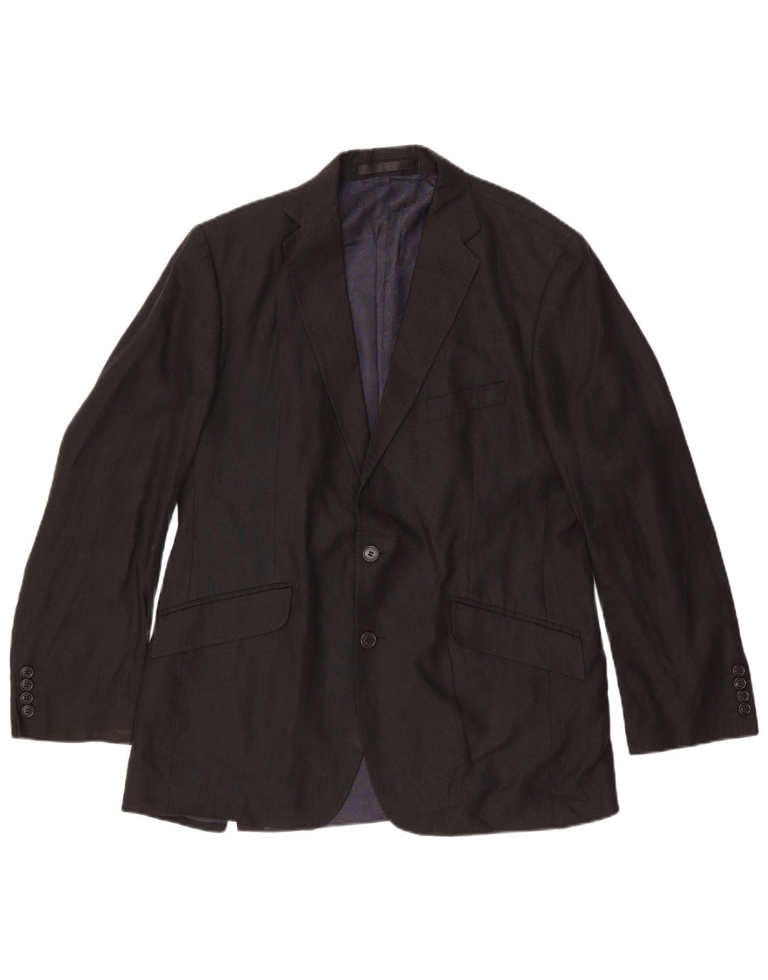 Giacca blazer a 2 bottoni da uomo Marks & Spencer UK 38 Lino nero medio
