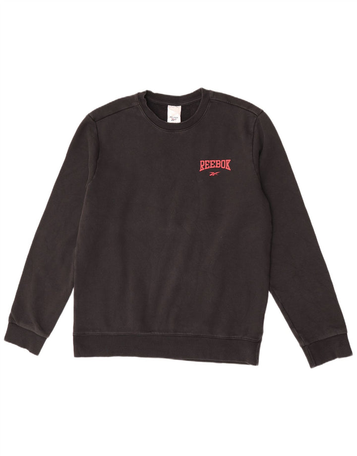Felpa Reebok da uomo, maglione, cotone nero medio