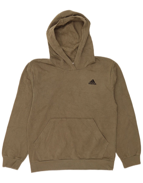 Felpa con cappuccio da donna Adidas UK 16 grande cotone kaki