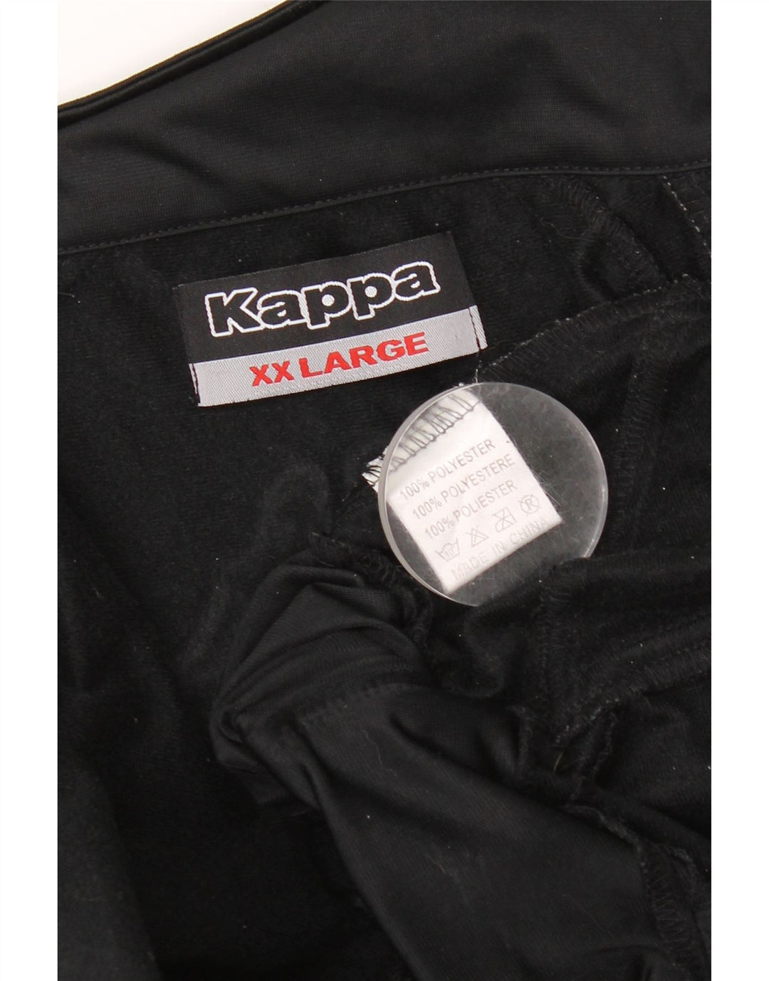 Giacca da ginnastica grafica da uomo Kappa 2XL nera in poliestere