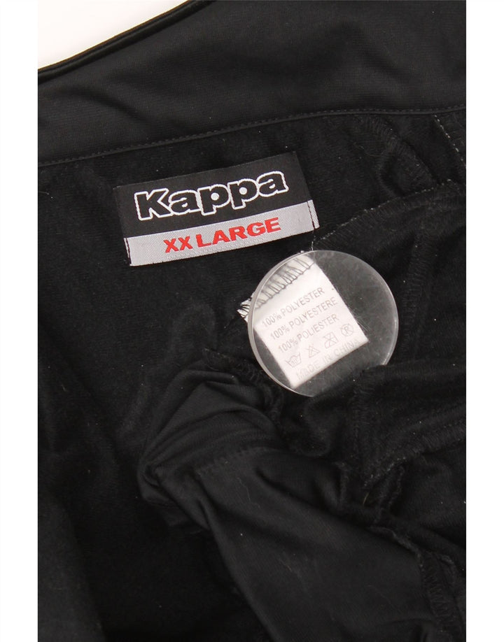 Giacca da ginnastica grafica da uomo Kappa 2XL nera in poliestere