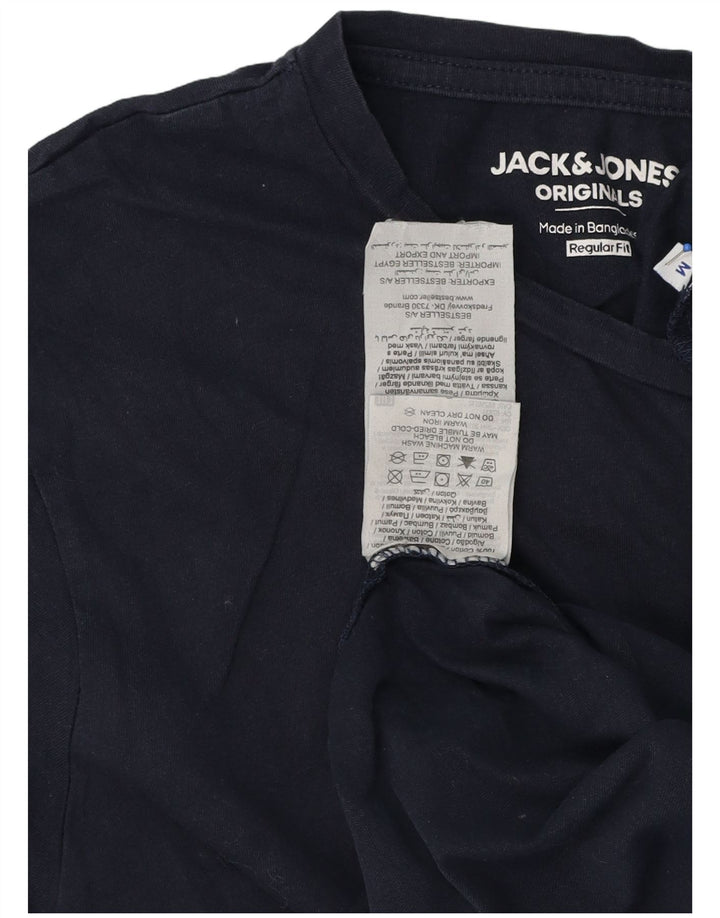 Jack & Jones T-shirt grafica da uomo con vestibilità regolare, top in cotone blu navy medio
