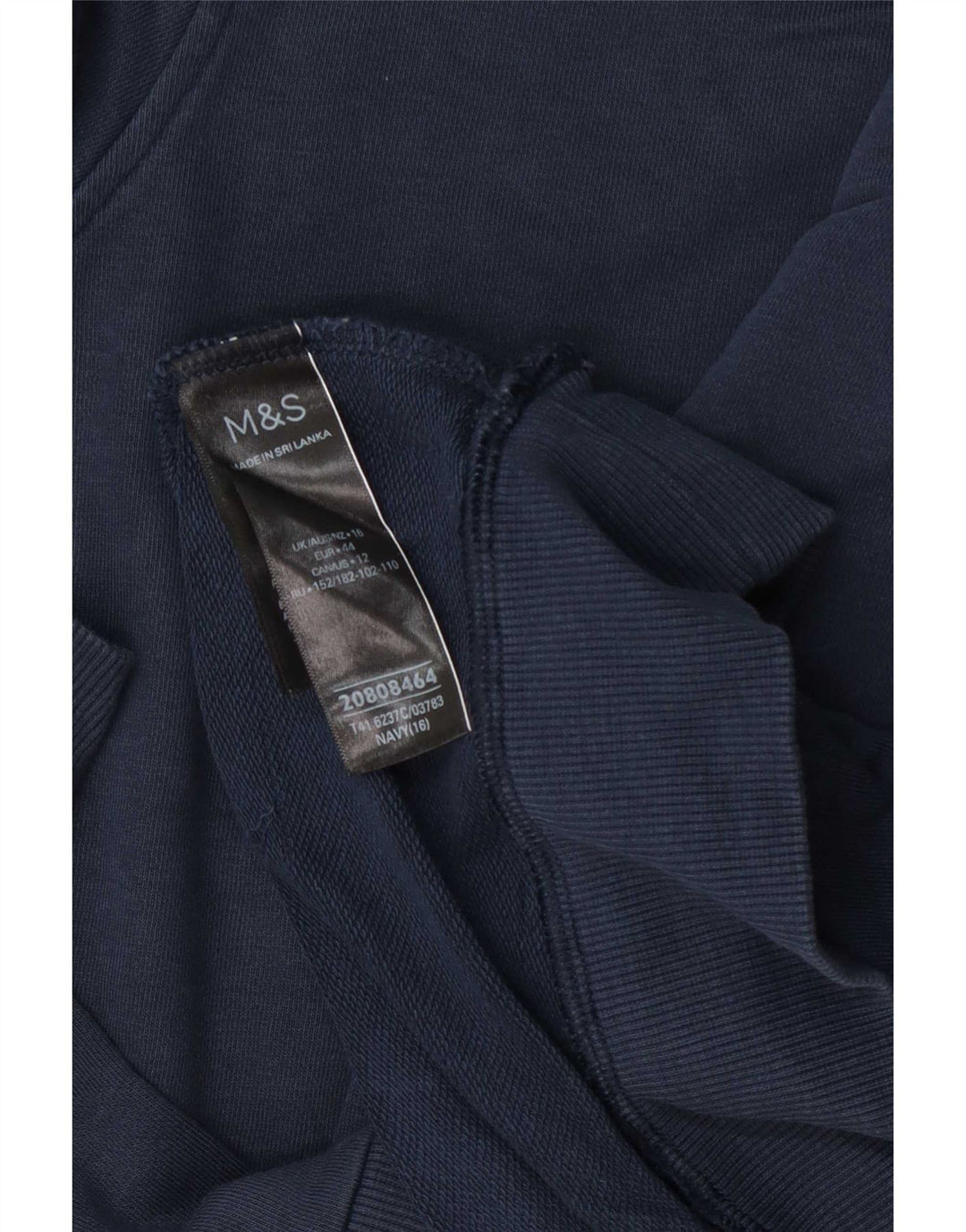 Felpa da donna Marks & Spencer UK 16 grande cotone blu navy