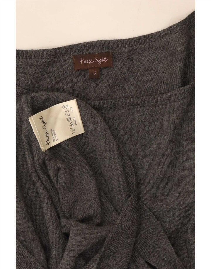 Abito maglione da donna a maniche corte con allacciatura frontale Phase Eight UK 12 Grigio medio