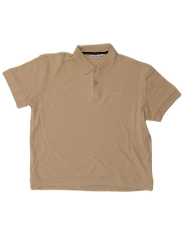 Polo da uomo Calvin Klein beige medio