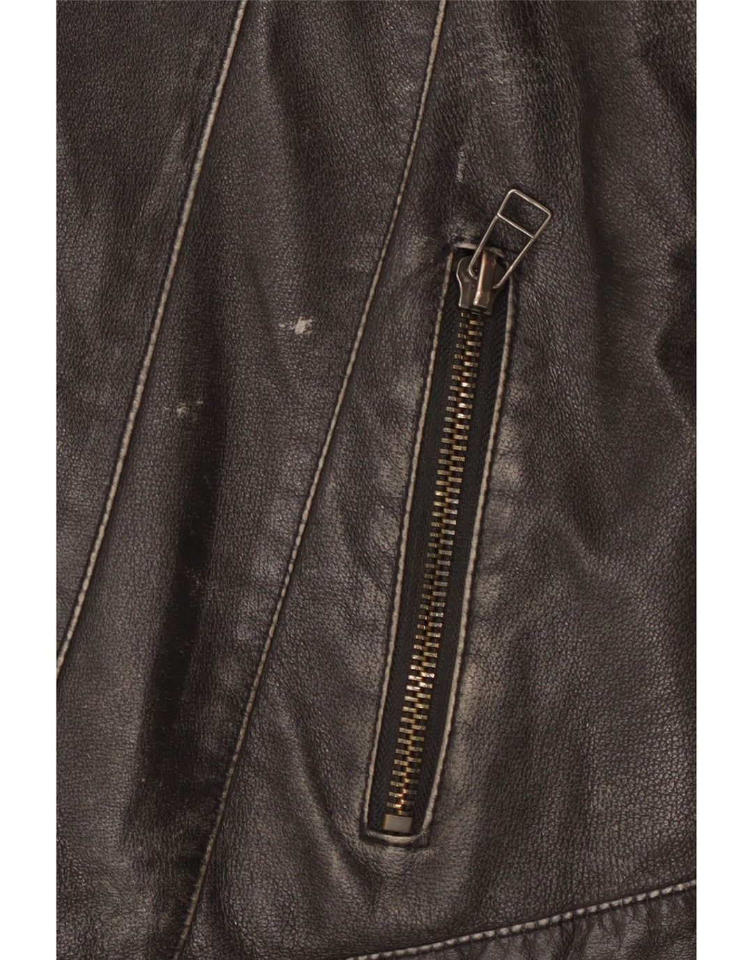 Giacca in pelle da motociclista vintage da uomo UK 42 XL in pelle nera