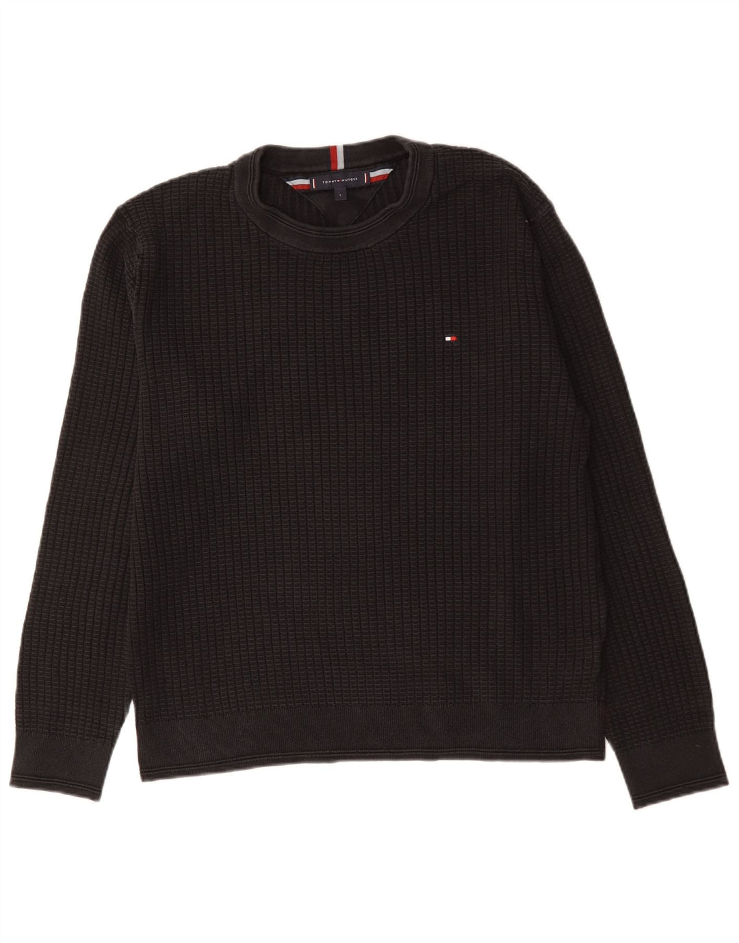 Maglione maglione girocollo da uomo Tommy Hilfiger grande cotone nero