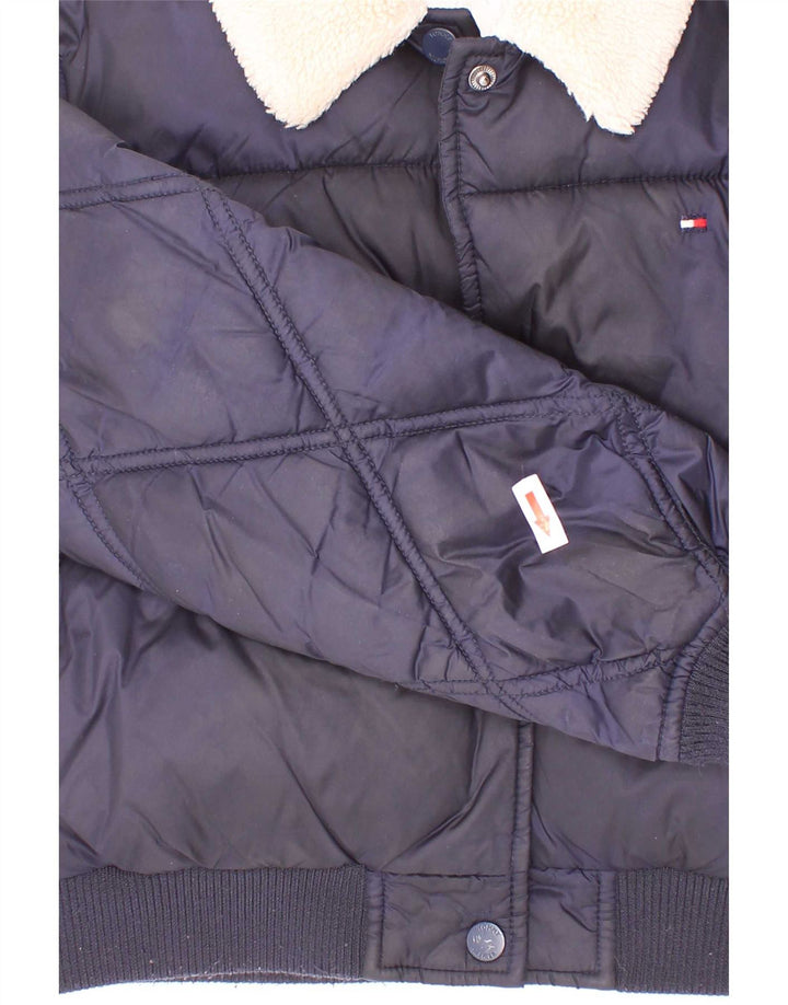 Giacca imbottita per bambina Tommy Hilfiger 7-8 anni in poliestere blu navy