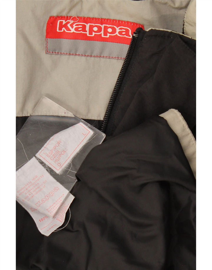 Giacca a vento da uomo KAPPA UK 40 Large nera in poliammide color block