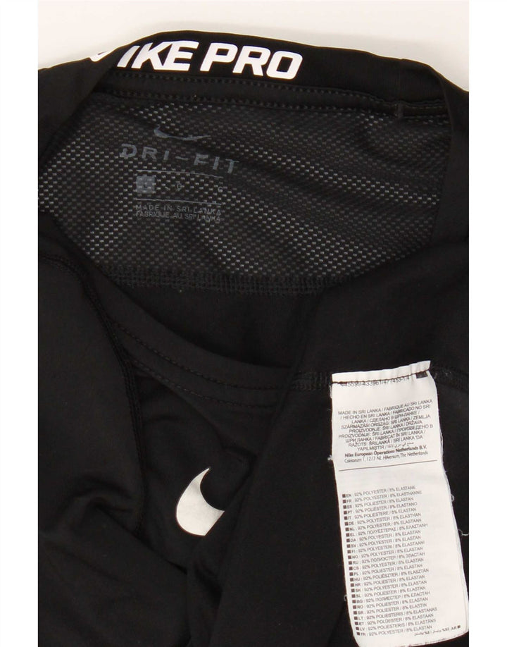 Nike Dri Fit Top da donna a manica lunga UK 14 Large Nero Poliestere