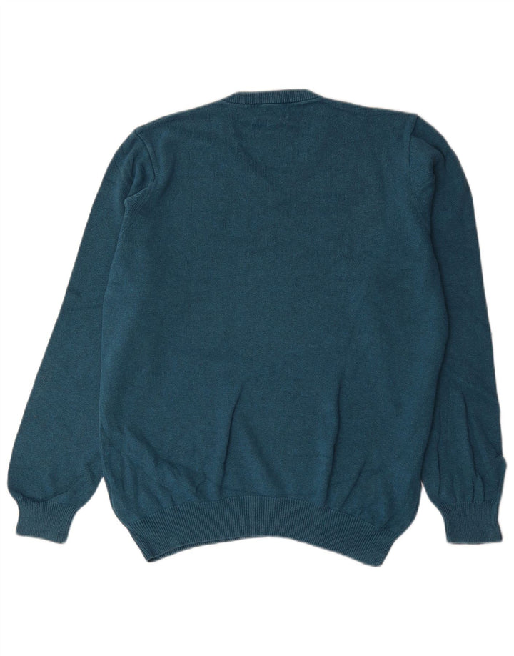Maglione maglione con scollo a V da uomo Marks & Spencer grande cotone blu