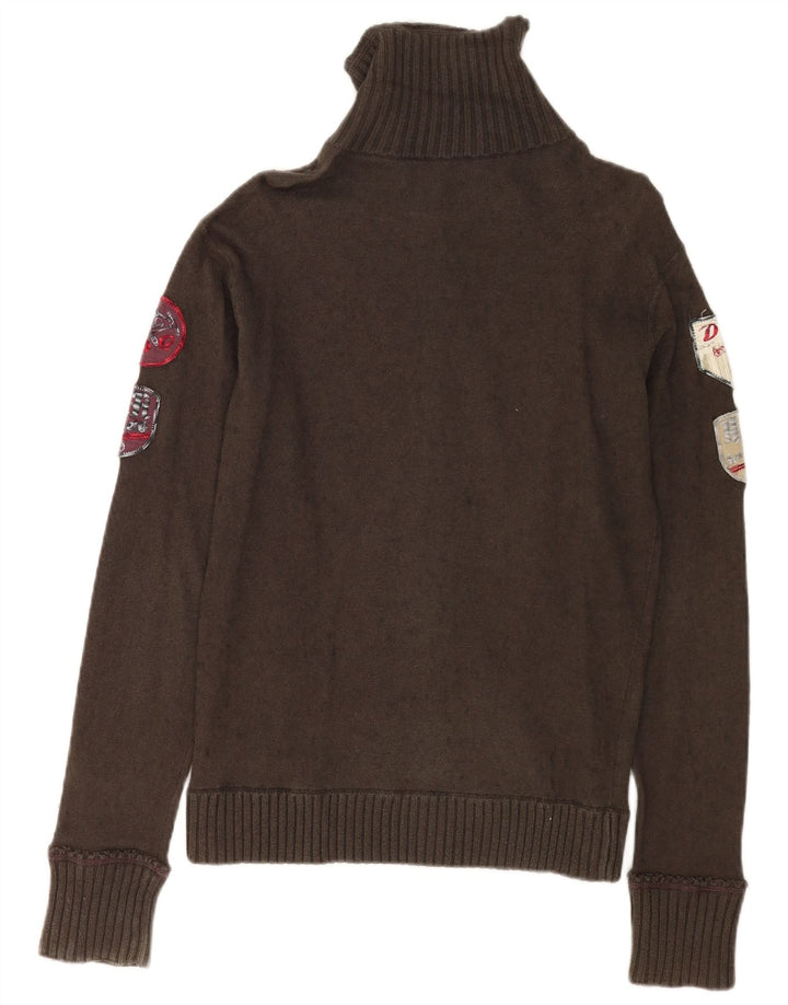 Maglione cardigan grafico da uomo Diesel grande cotone kaki