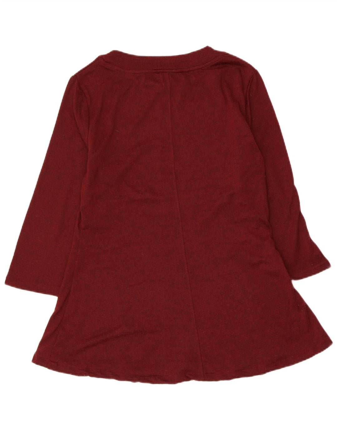 MARKS & SPENCER Camicetta da donna con maniche a 3/4 UK 12 Borgogna medio chiazzato