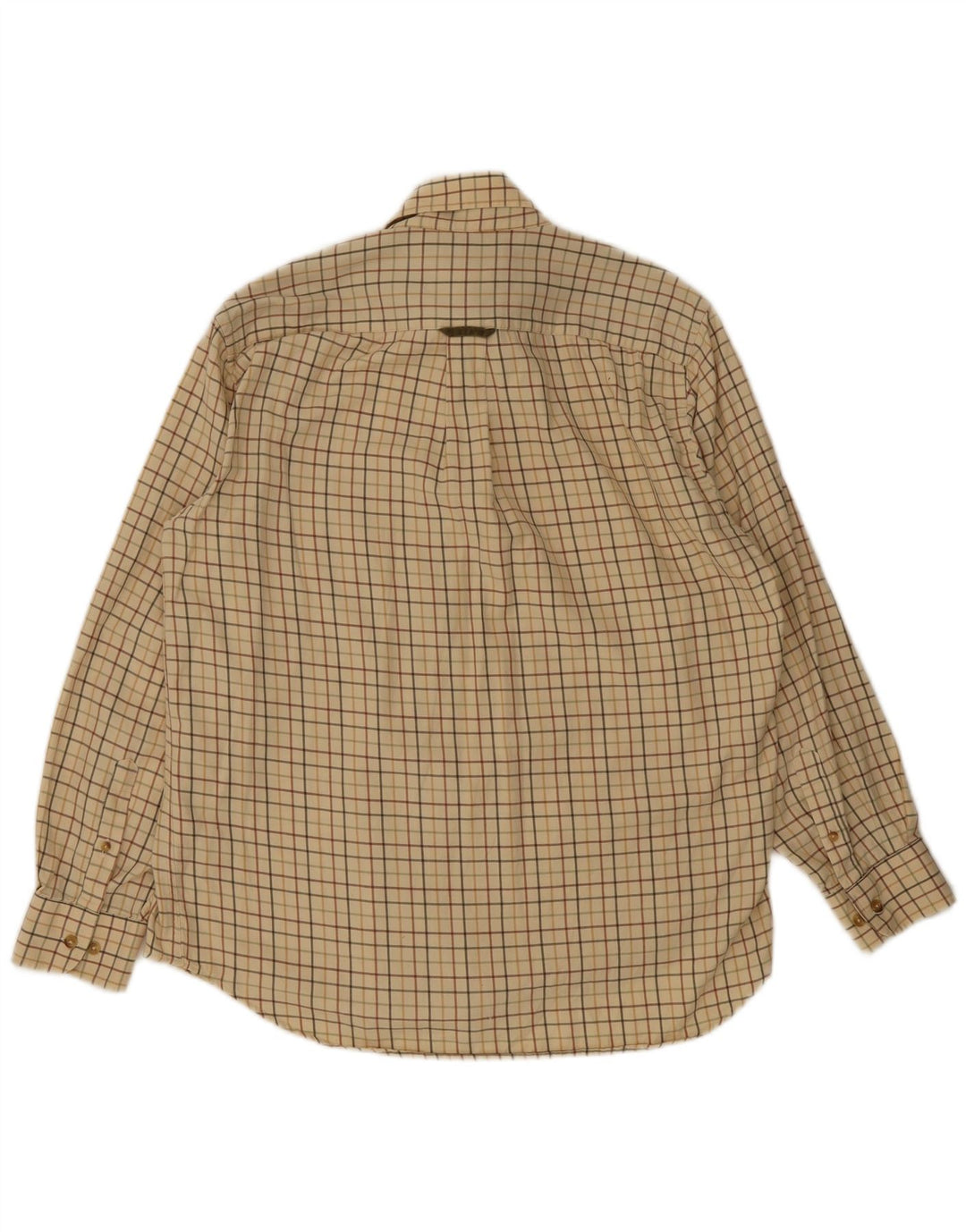 Camicia di flanella da uomo Barbour in cotone a quadri beige grande