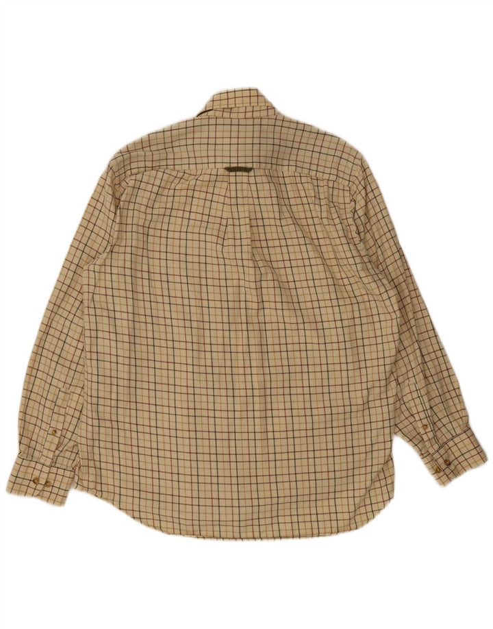 Camicia di flanella da uomo Barbour in cotone a quadri beige grande